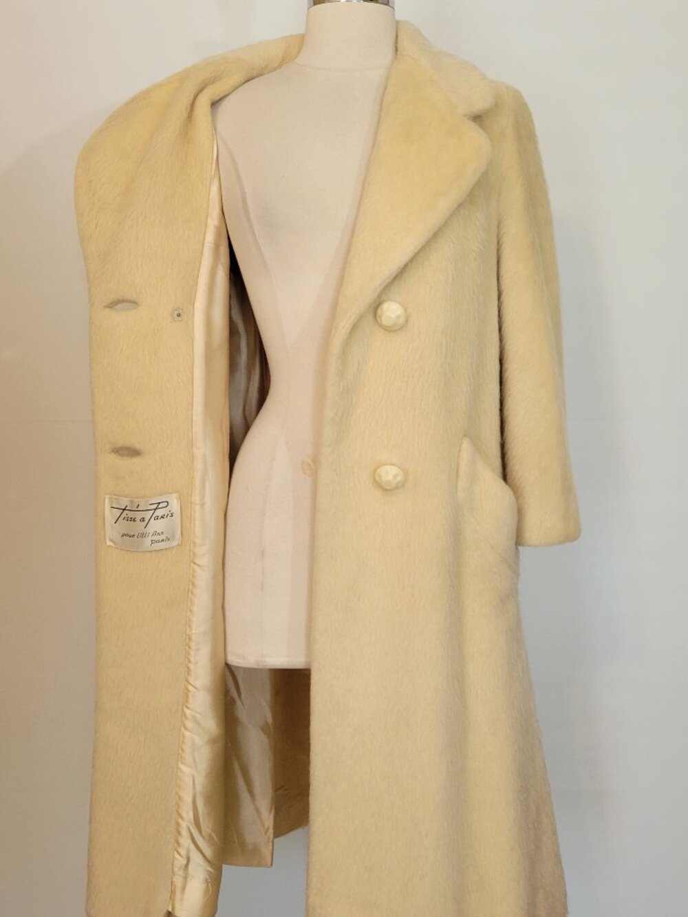 1960s LILLI ANN Ivory Mohair Tailored Coat S Small Fabric of Paris - Picture 7 of 11